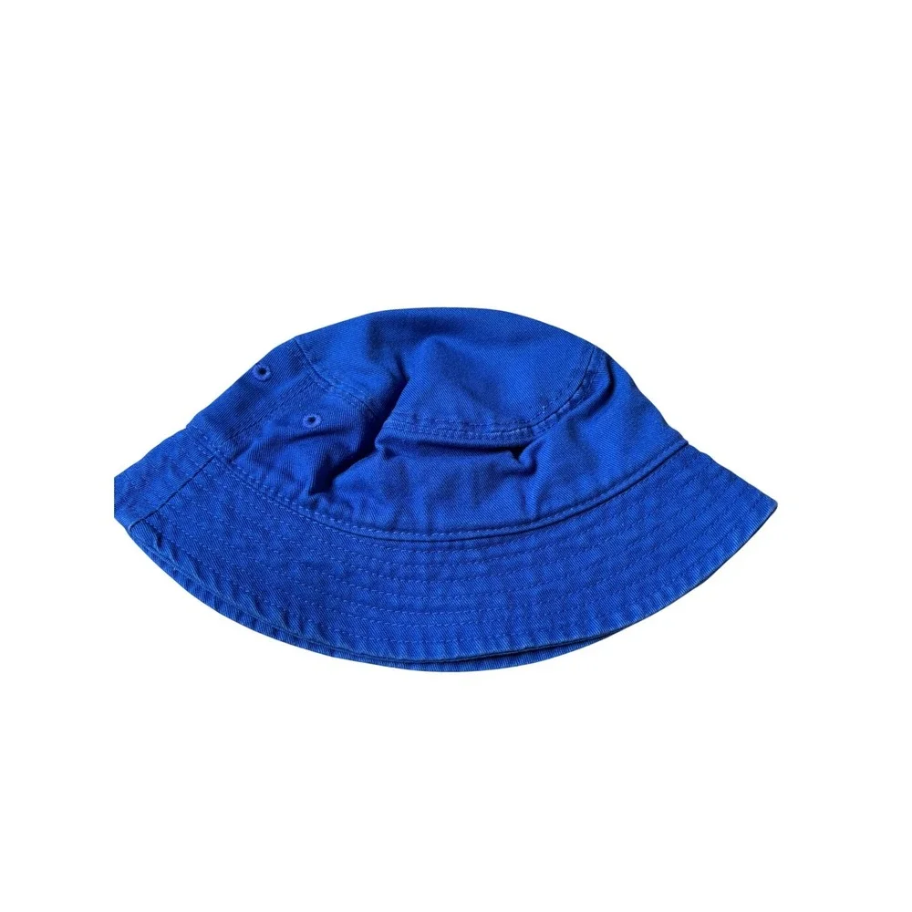 Ralph Lauren Kids Royal Blue Cotton Bucket Hat Lime Green Big Pony Logo